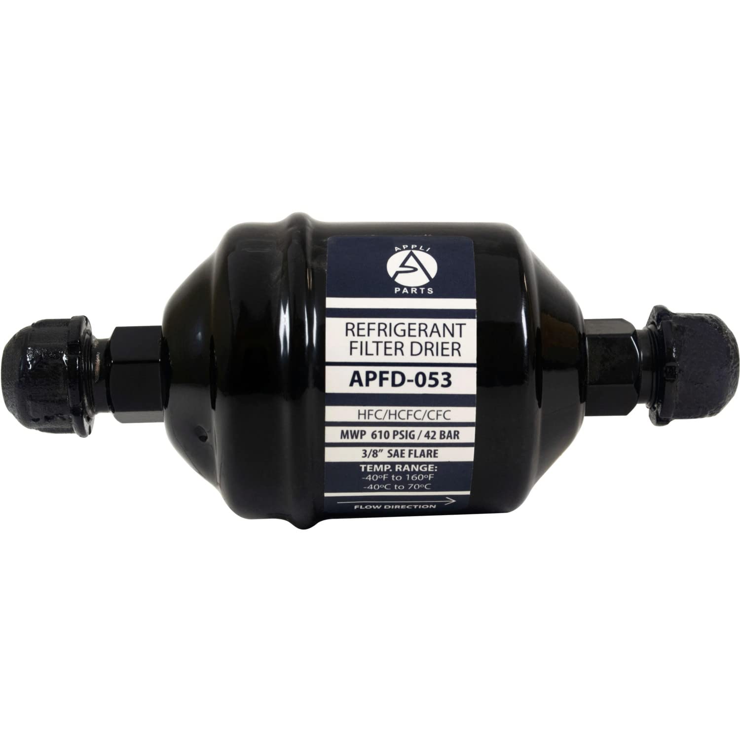 Appli Parts Apfd-053 3/8 In Liquid Line Refrigerant Ac Filter Drier Hvac Refrigeration 053 Sae Flare Connection Universal Unidir