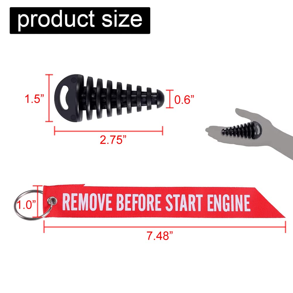 Melife 0.6''-1.5'' Muffler Exhaust Wash Plug, Motorcycle Dirt Bike 2 Stroke With Streamer Rubber Exhaust Silencer (2 Pack)