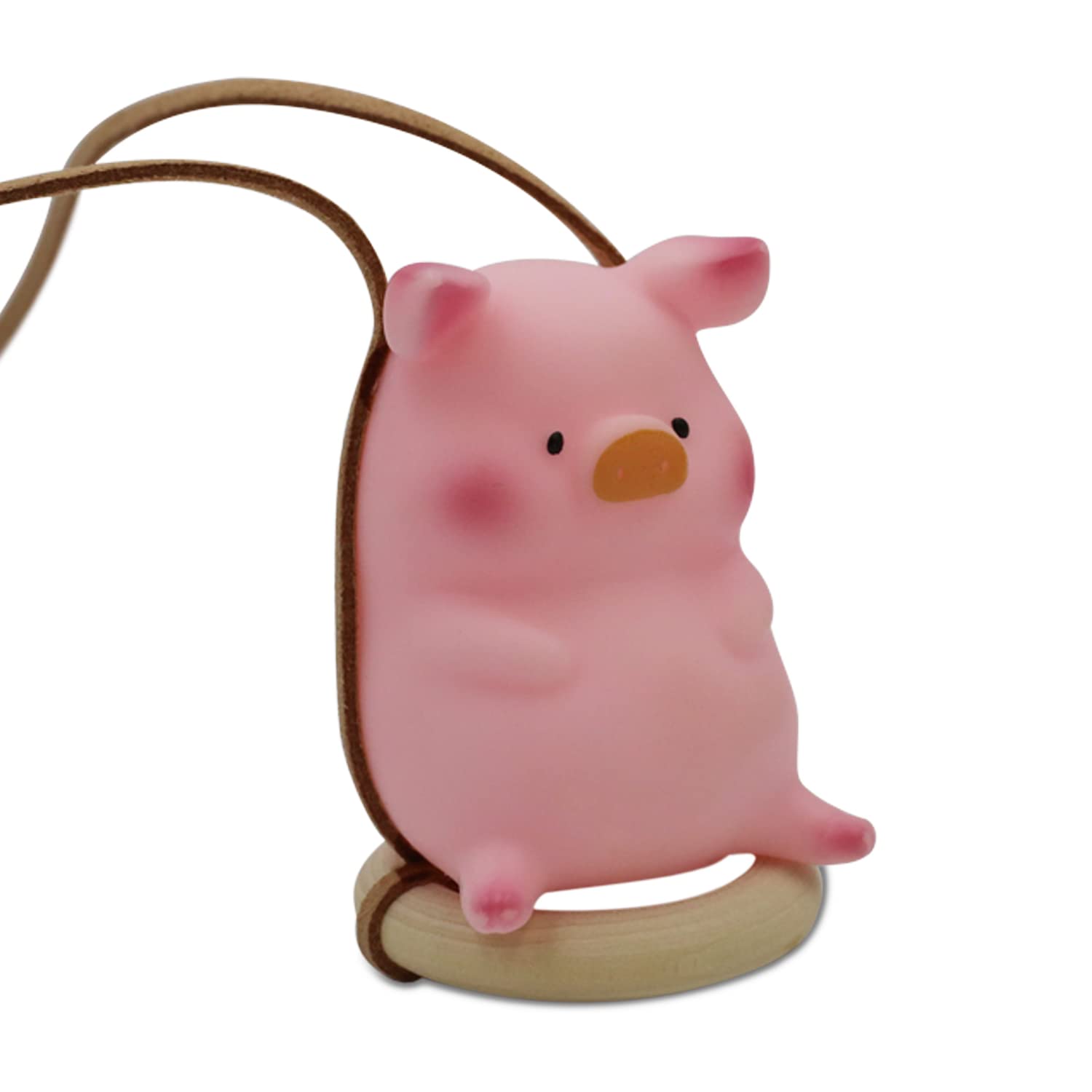 Swinging Pig Car Hanging Ornament For Rear View Mirror, Cute Car Decor Accessories Interior, Car Pendant Pig Hanging Swing(Pink Pig)