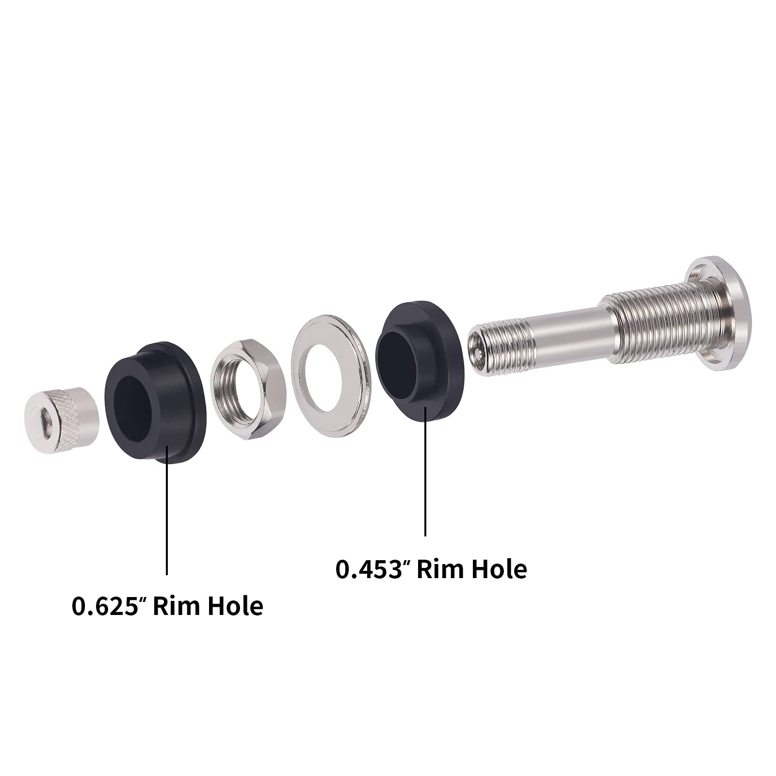 Vaincre 4 Pcs Tr416 Metal Valve Stems, Tire Valve Stems, High Pressure Valve Stems Outer Mount Fits 0.453'' And 0.625'' Rim Hole