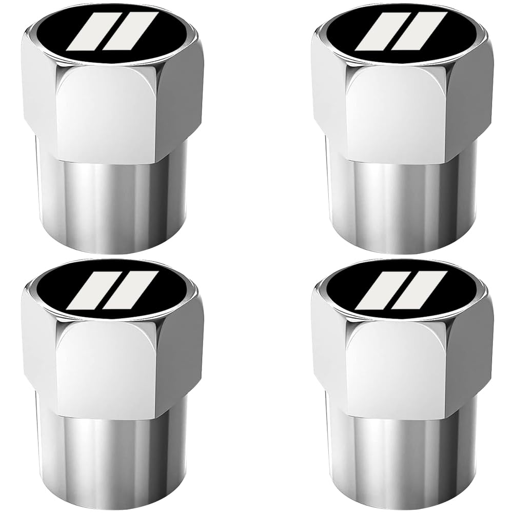 4Pcs Tire Valve Stem Caps Explosion Valve Cover Aluminum Alloy Compatible With Dodge Challenger Charger Durango Avenger Whitewhi