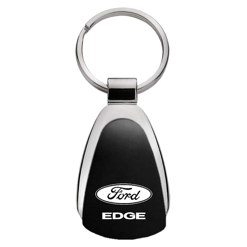 Au-TOMOTIVE GOLD Tear Drop Metal Key Ring for Ford Edge (Black)
