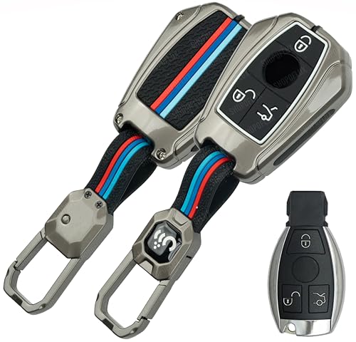 Shopoflux Metal Car Key Cover Compatible For Mercedes Benz C E M S Cls Clk Glk Glc G Class 3 Button Smart Key  Black