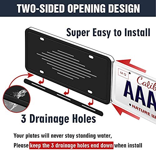Intermerge Universal Silicone License Plate Frame - Rust-Proof, Weather-Proof, Black, Model License Plate-1, 1 Pack