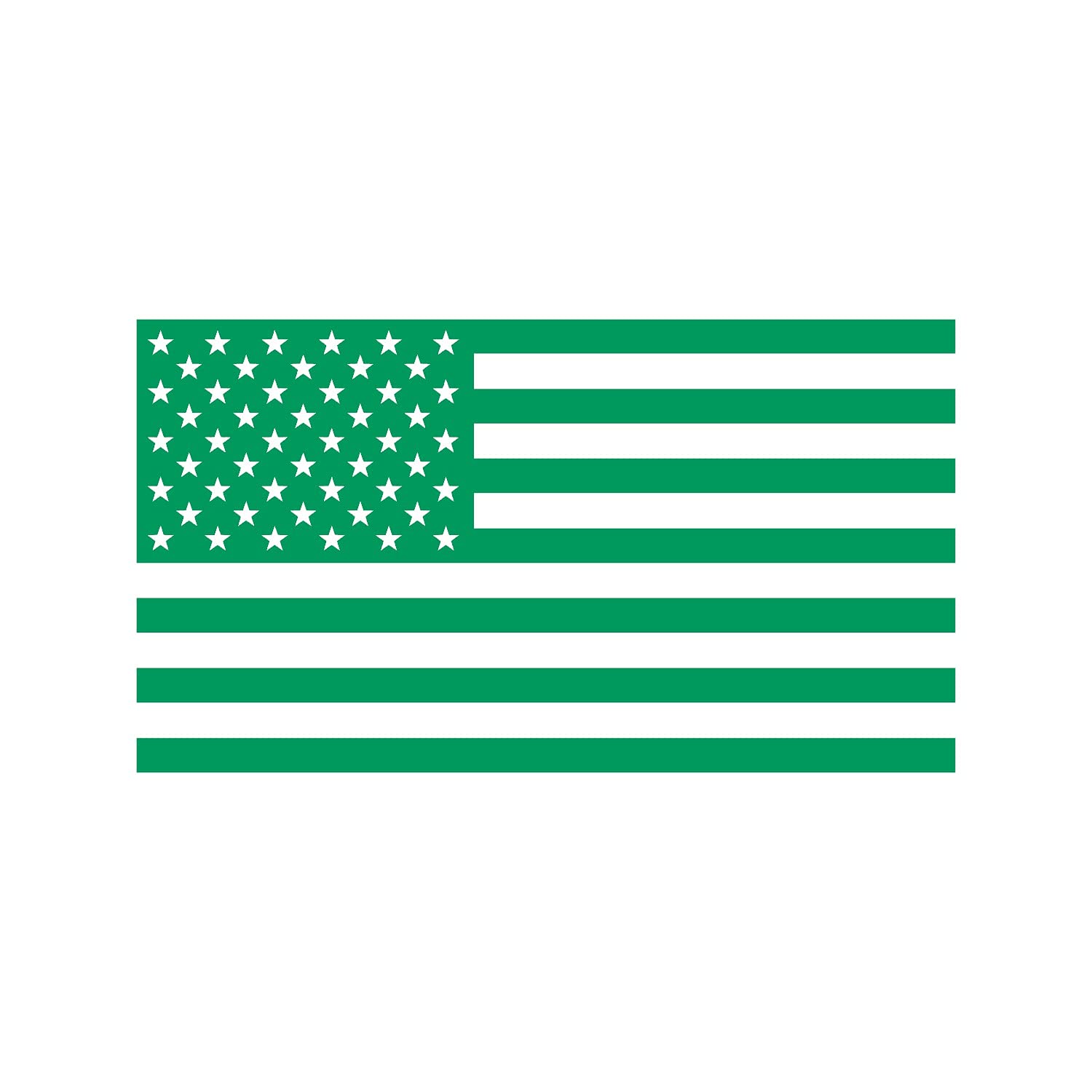 American Us Flag [Pick Color/Size] Vinyl Decal Sticker For Laptop/Car/Truck/Window/Bumper (10In X 5.5In, Matte Green)
