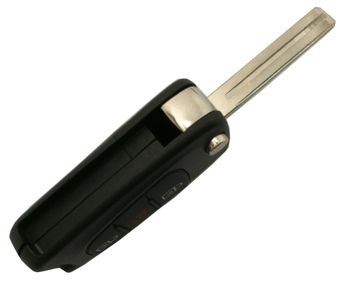 2Pcs Car Key Fob Case Shell for Kia Soul Rio Keyless Entry Flip Folding 3 Buttons Replacement Outer Cover with Uncut Blade Blank