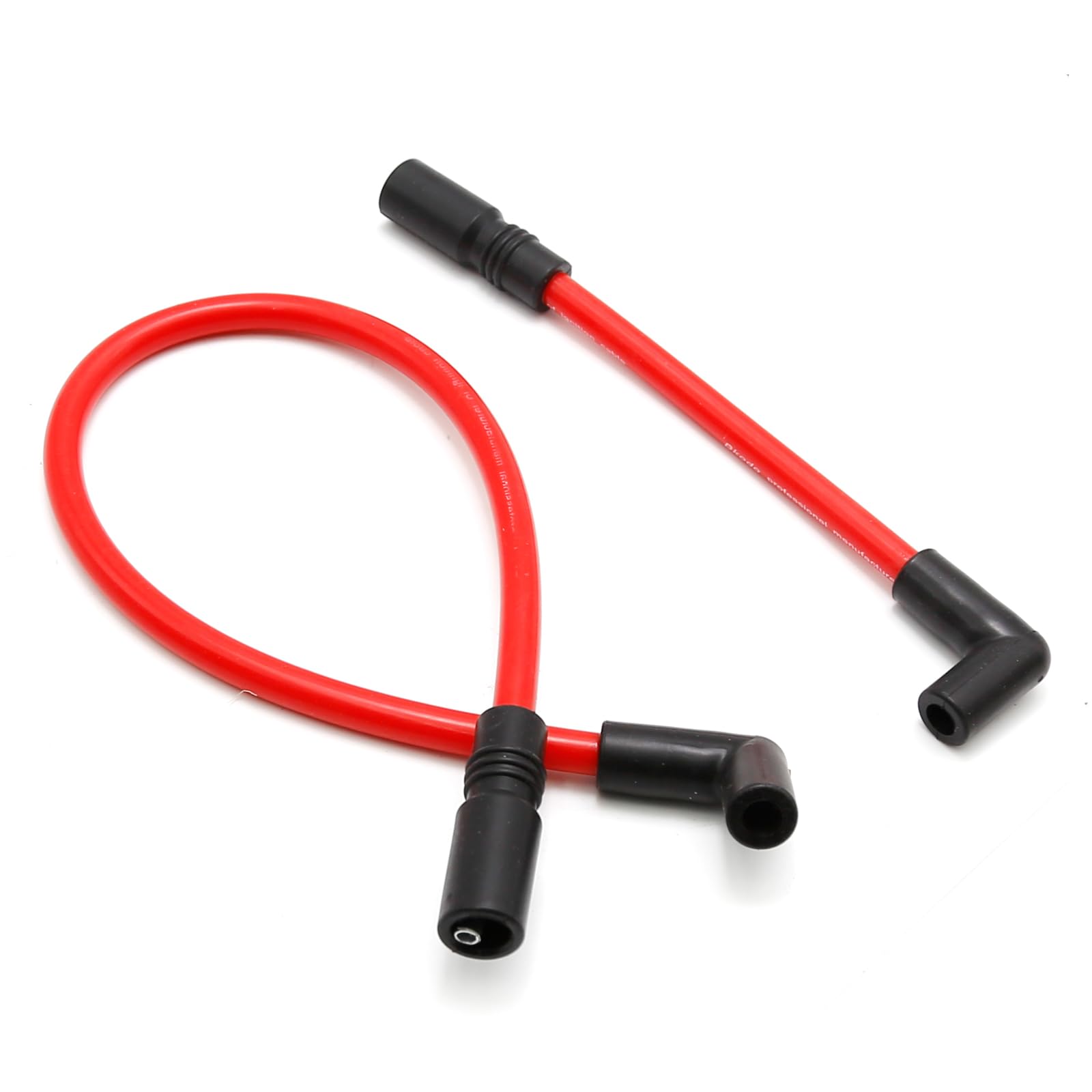 2 Pcs 10.4Mm 10Mm Motorcycle Spark Plug Wire Kit Replacement For Harley Davidson Big Twin Fxd Dyna 2000-2017, Replacement For Harley-Davidson Softail 1999-2017 (Red)