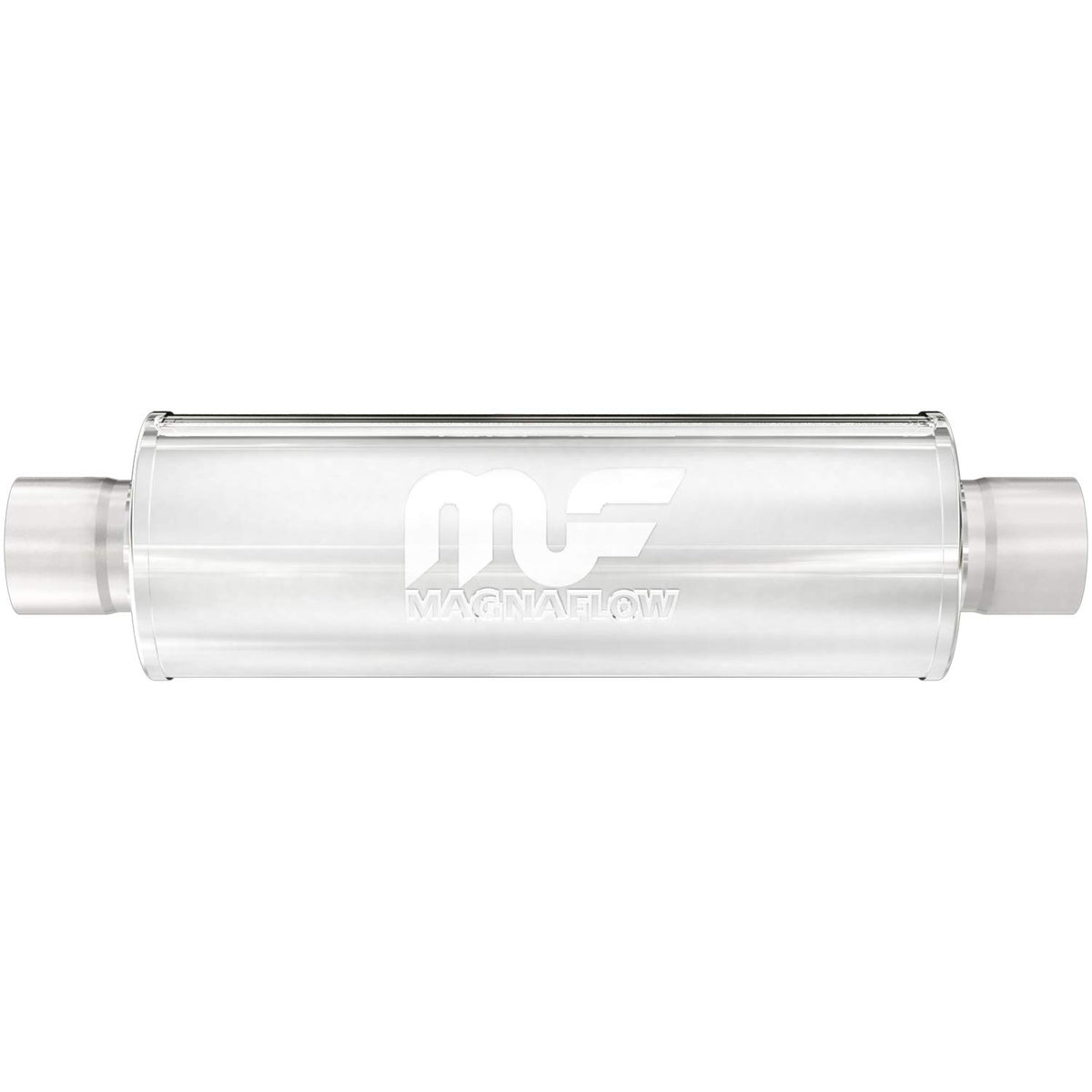MagnaFlow Performance Exhaust Muffler 12619: 3''/3'' Inlet/Outlet, 6x6x14'' Round, Stainless Steel, Satin Finish