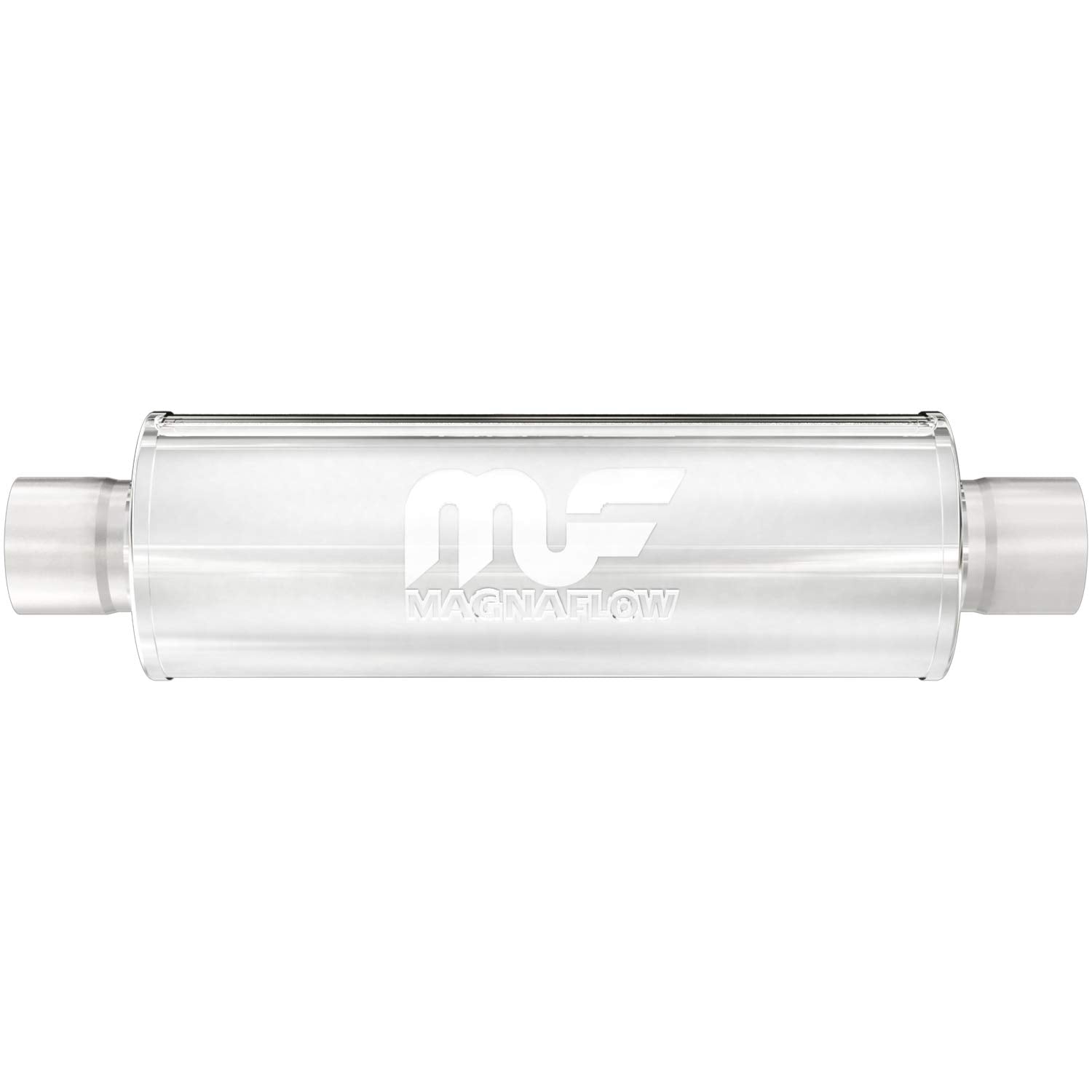 MagnaFlow Performance Muffler 10436: 2.5'' Inlet/Outlet, Universal Fit, Stainless Steel