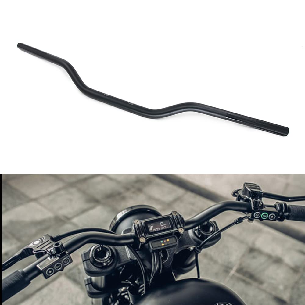 Ustpo Motorcycle Handlebar 7/8' 22Mm Cafe Racer Handlebars Low Rise Drag Bars Universal For Cafe Race Bobber Motocross Dirt Pit Bike Atv Ebike Mini Bike Black