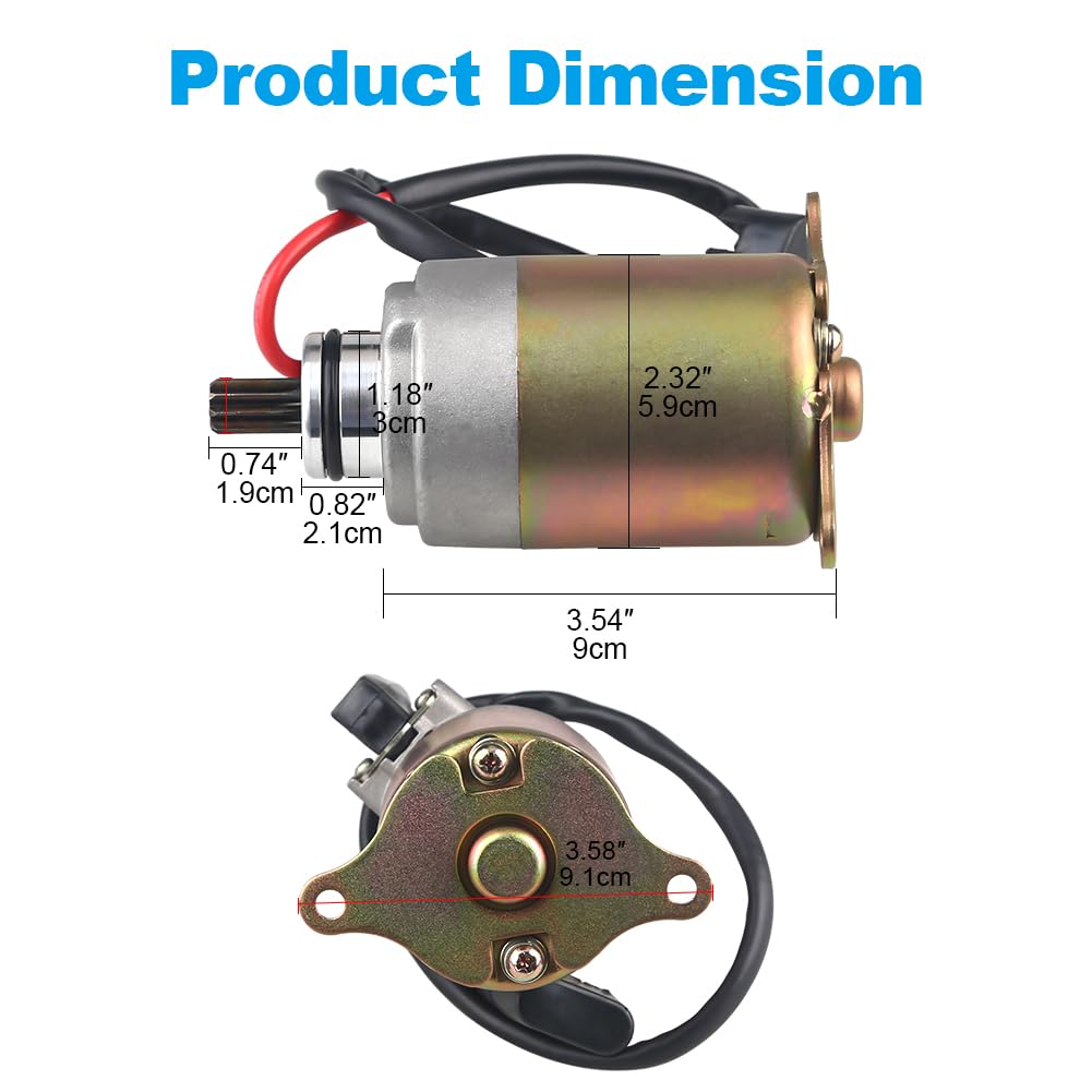 WATERWICH Starter Compatible with GY6 Engine 150cc 200cc 250cc 4-Stroke ATV Dirt Bikes Scooters Go Kart Compatible with Baja Wil