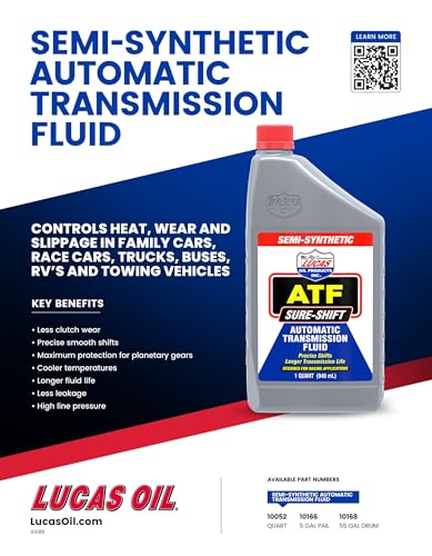 Lucas Oil 10052 Semi-Synthetic Sure-Shift Automatic Transmission Fluid - 1 Quart