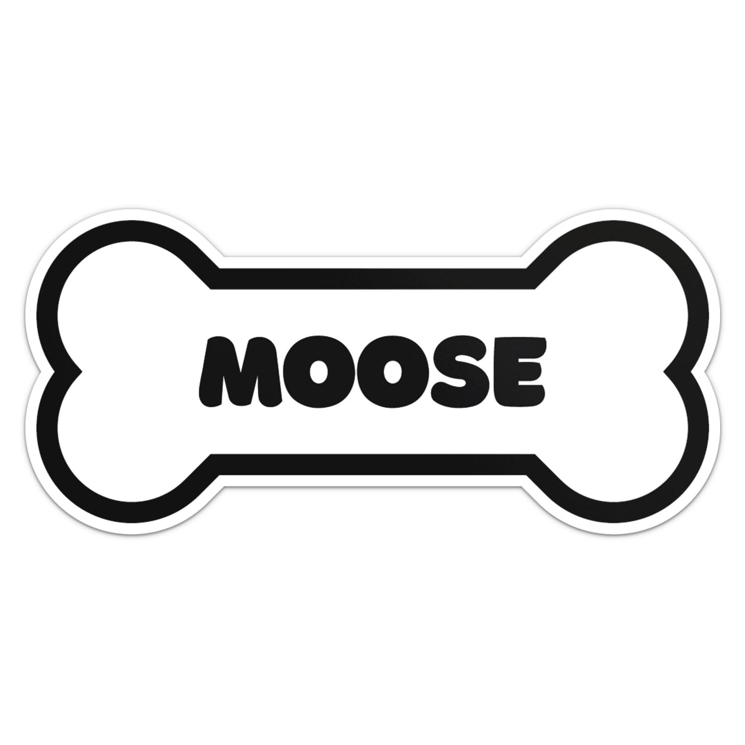 Moose Dog Name Sticker - Waterproof Vinyl Decal For Car Bumper, Laptop, Water Bottle, Wall, And Window, Size - 5'' Longer Side