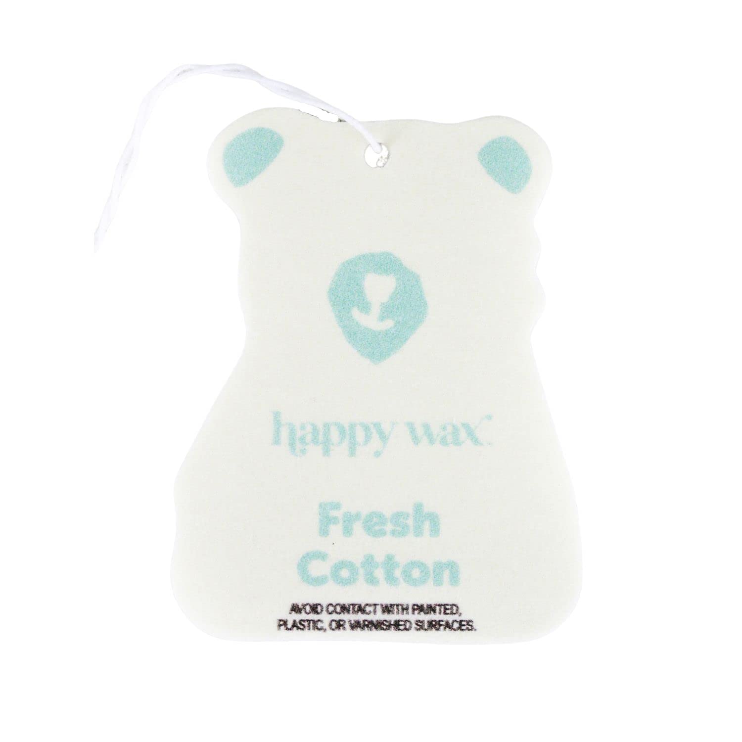 Happy Wax Fresh Cotton Hanging Car Cub Air Freshener - Scented And Infused With Natural Essential Oils - Cute 4-Pack