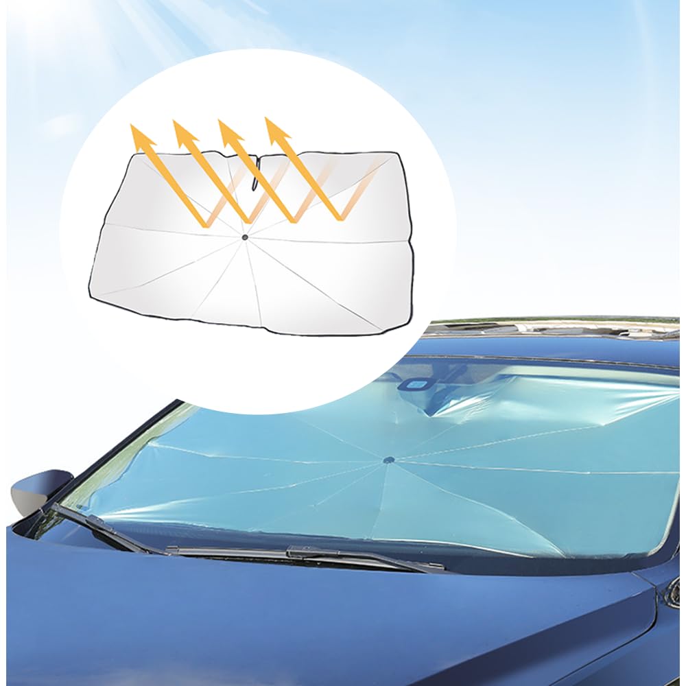 Car Windshield Sun Shade,Nano 5-Layer Foldable Car Shade Umbrella,Universal Portable Windshield Cover Sun Shade Car Interior Acc