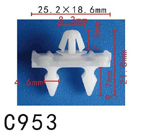 Autobahn88 Retainer Clip For Skirt Panel, Compatible With Toyota 4Runner, Corolla, Matrix (Oem: 7586702010) (Pack Of 20)