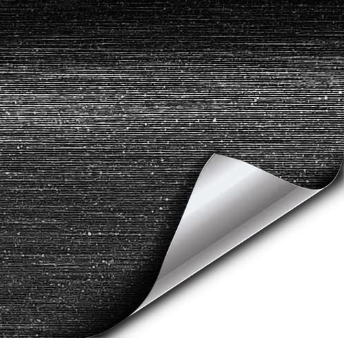 Vvivid Black Brushed Steel Vinyl Wrap Roll With Air Release Technology (5Ft X 5Ft)
