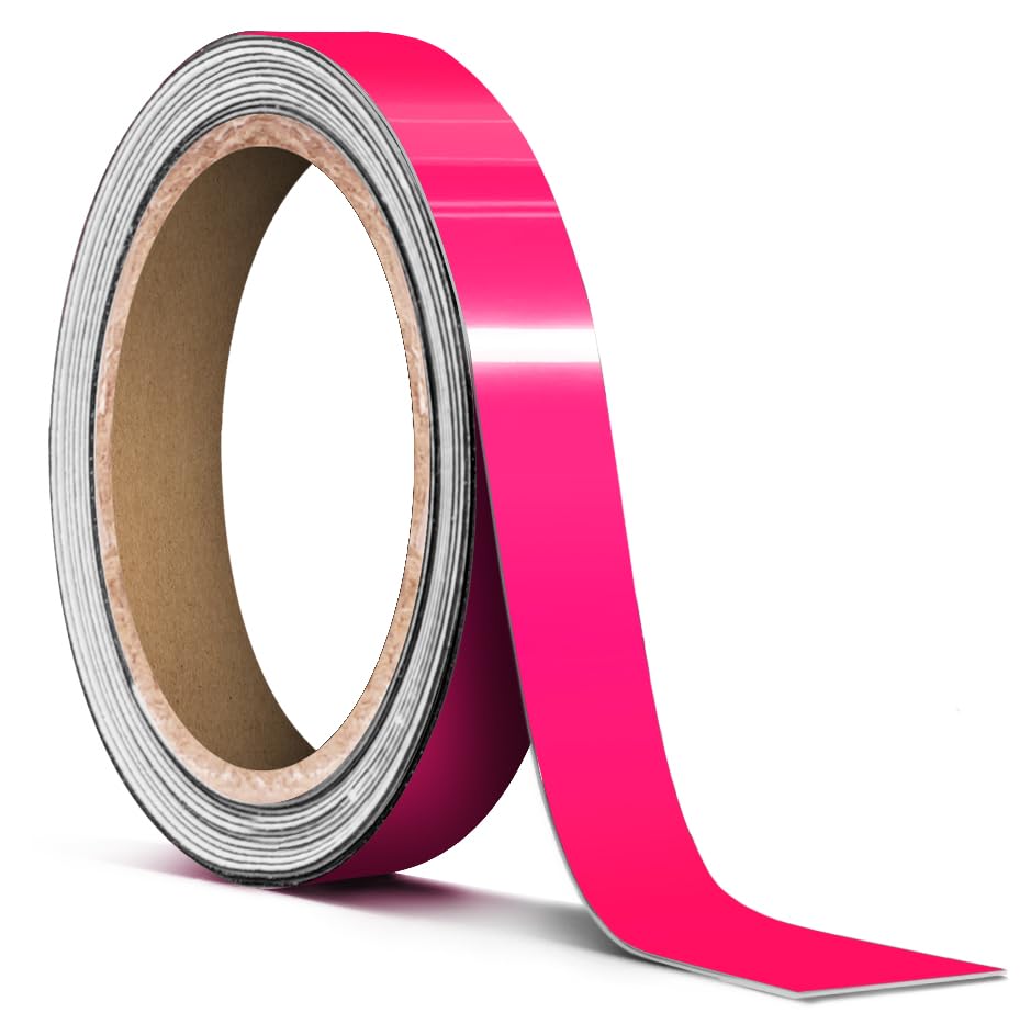 VViViD Vinyl Tape Pinstripe Pink Fluorescent Neon Gloss Adhesive Automotive Film (1/2'' x 20ft)