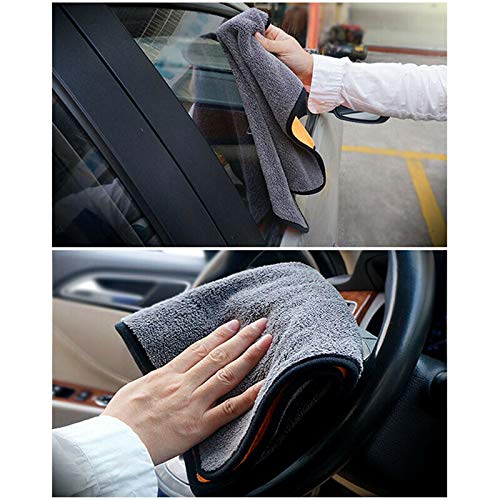 3NH Gray & Orange 38 * 40CM Super Absorbent Car Wash Cloth Cleaning Towel Rag 2Side
