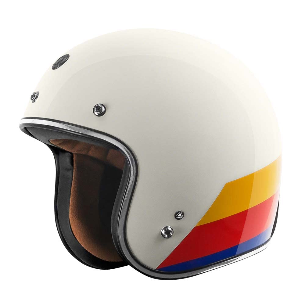 Torc T50/Del Mar Open Face 3/4 Motorcycle Helmet With Color/Graphic Dot Approved (Pearl White Full Tree, X-Small)