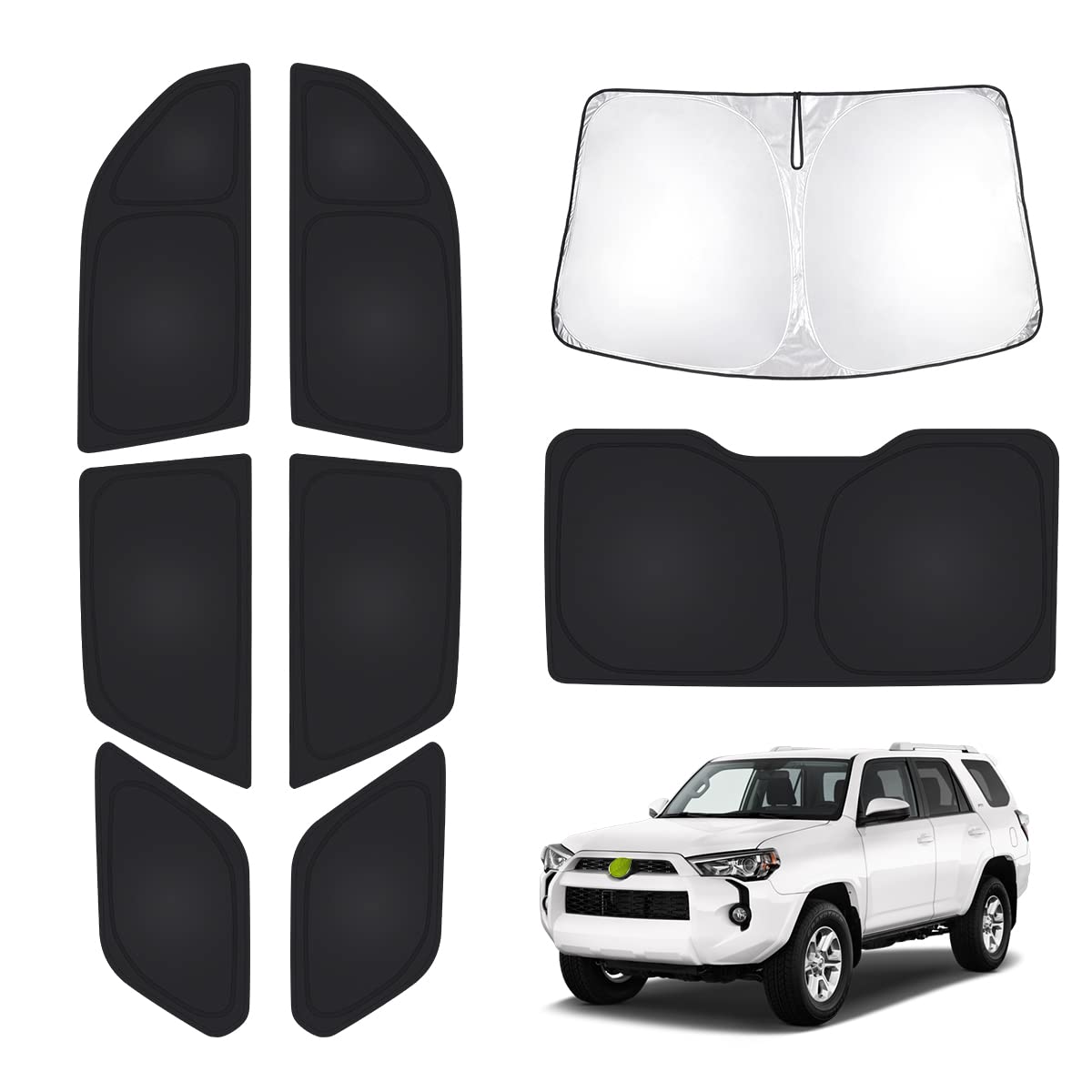 T Tgbros Window Shades For Toyota 4Runner 2010-2024 Windshield Side Rear Window Full Set Blackout Shades For 4Runner Accessories