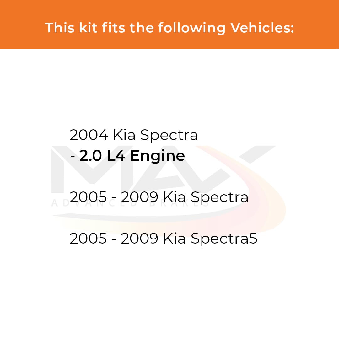Max Advanced Brakes Front Brake Kit Compatible With 2004 2005 2006 2007 2008 2009 Kia Spectra Spectra5 2.0 L4 Engine Replacement