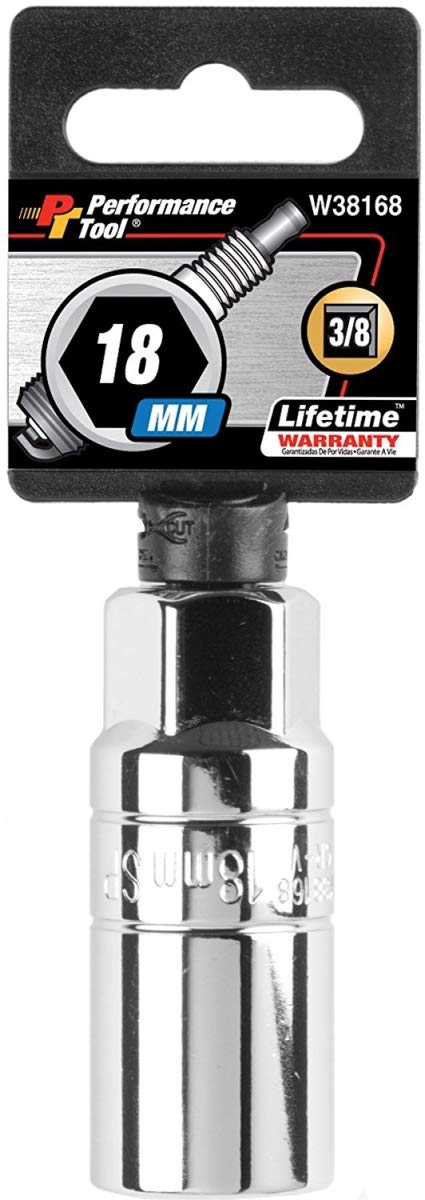 Performance Tool W38168 3/8-Inch Drive 18Mm Spark Plug Socket