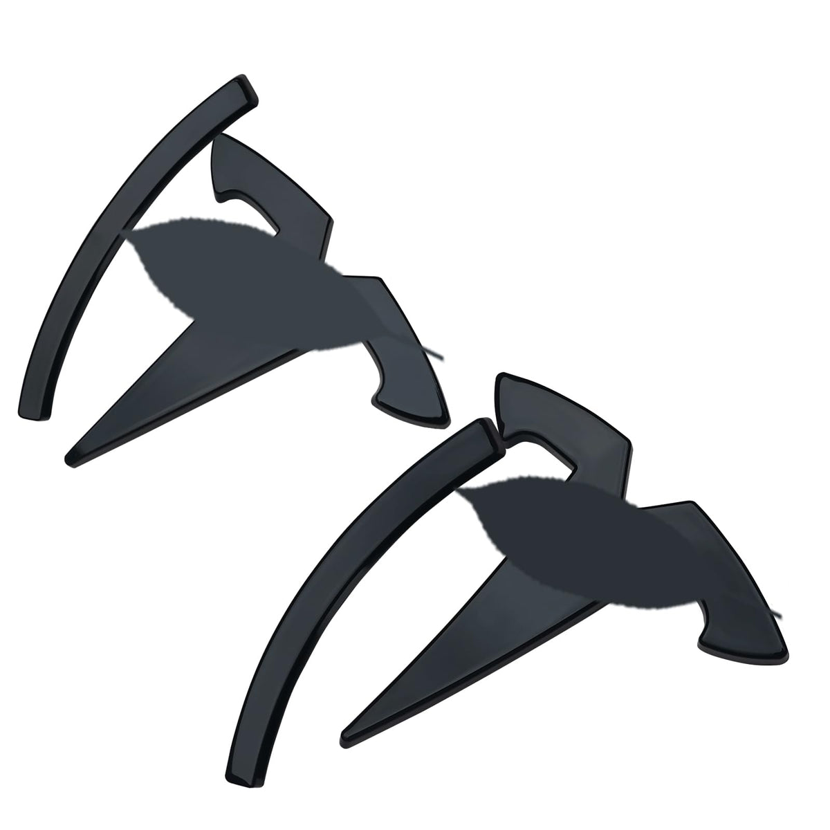 Yhcdsea For Model 3 Emblem Sticker Cover, Fit For Tesla Model 3 Logo Decals Accessories (Gloss Black)