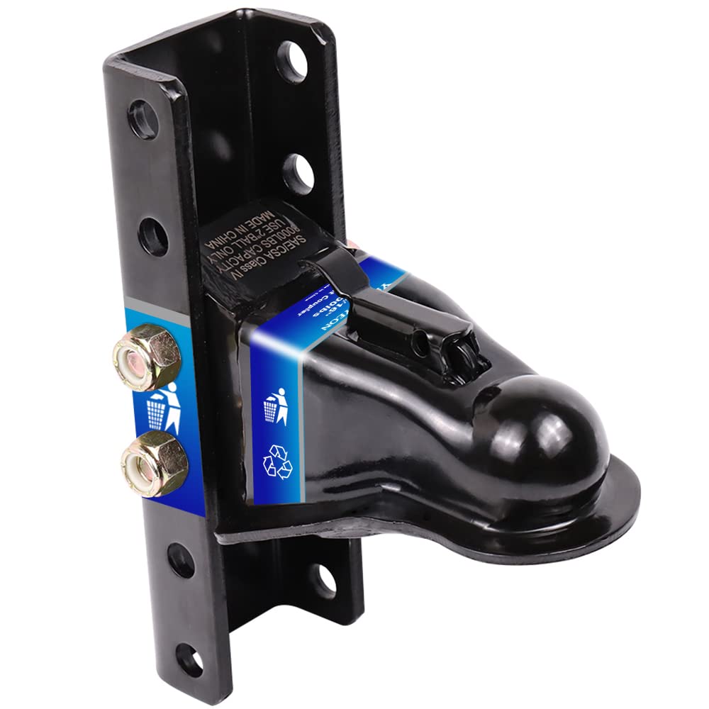 YEOPGYEON Adjustable Trailer Coupler and 5-Position Channel Bracket Kit, 2-5/16 Hitch Ball,Capacity 14000 lbs,Black