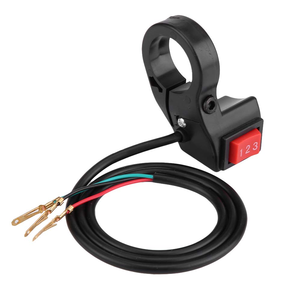 for 3 Speed Switch for ebike Yctze 3-Speed Module Switch 22mm 7/8in Handlebar Electric 3 Speed Module Switch Shift for Motorcycl