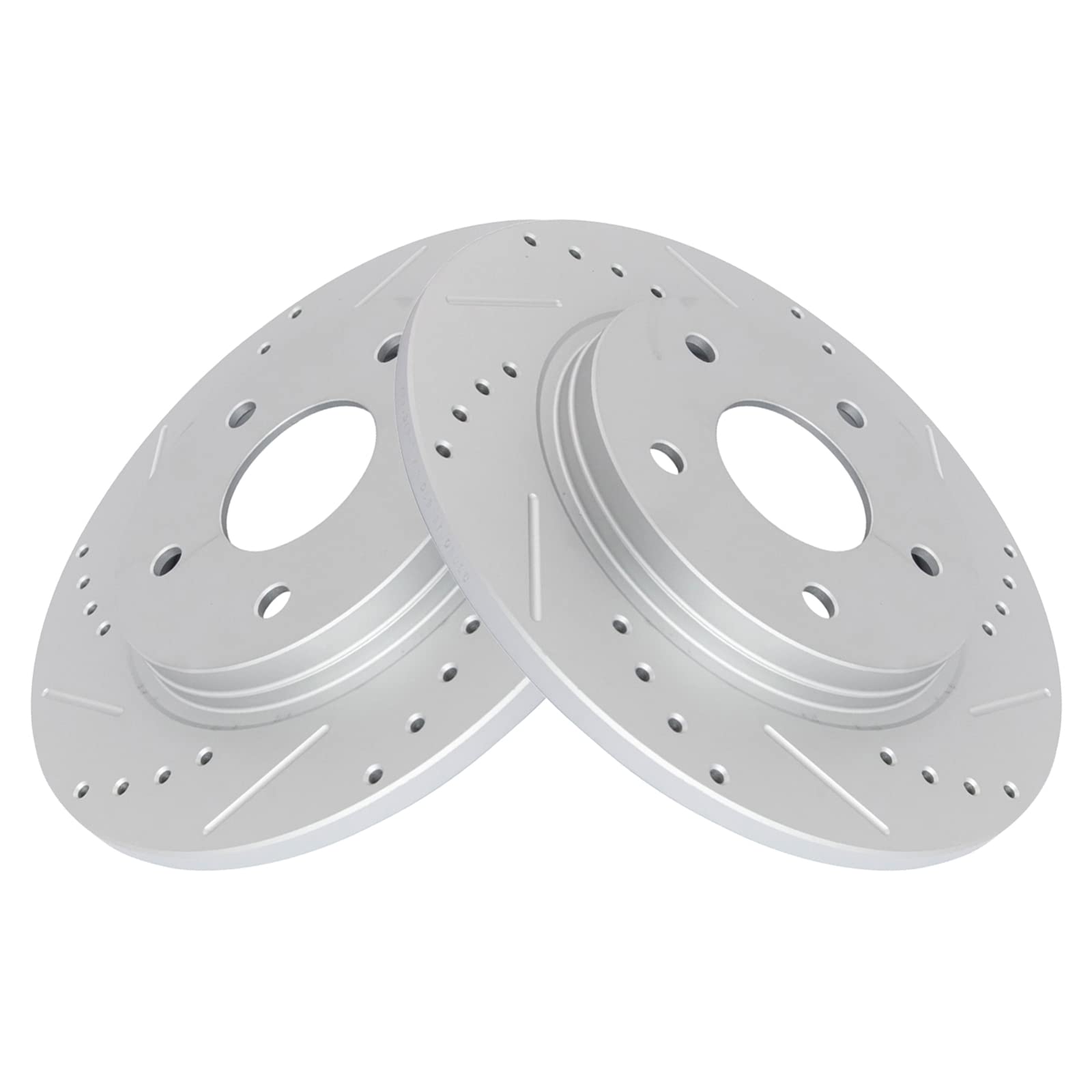 Trq Performance Drilled & Slotted Rear G-Coated Disc Brake Rotor Pair