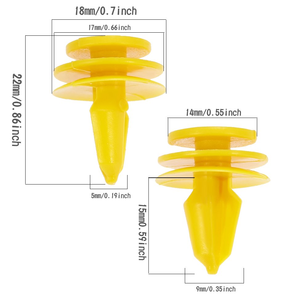 Saihisday Nylon Door Panel Fastener Clips for Grand Cherokee - Push Type Retainer - Pack of 50 - One Size