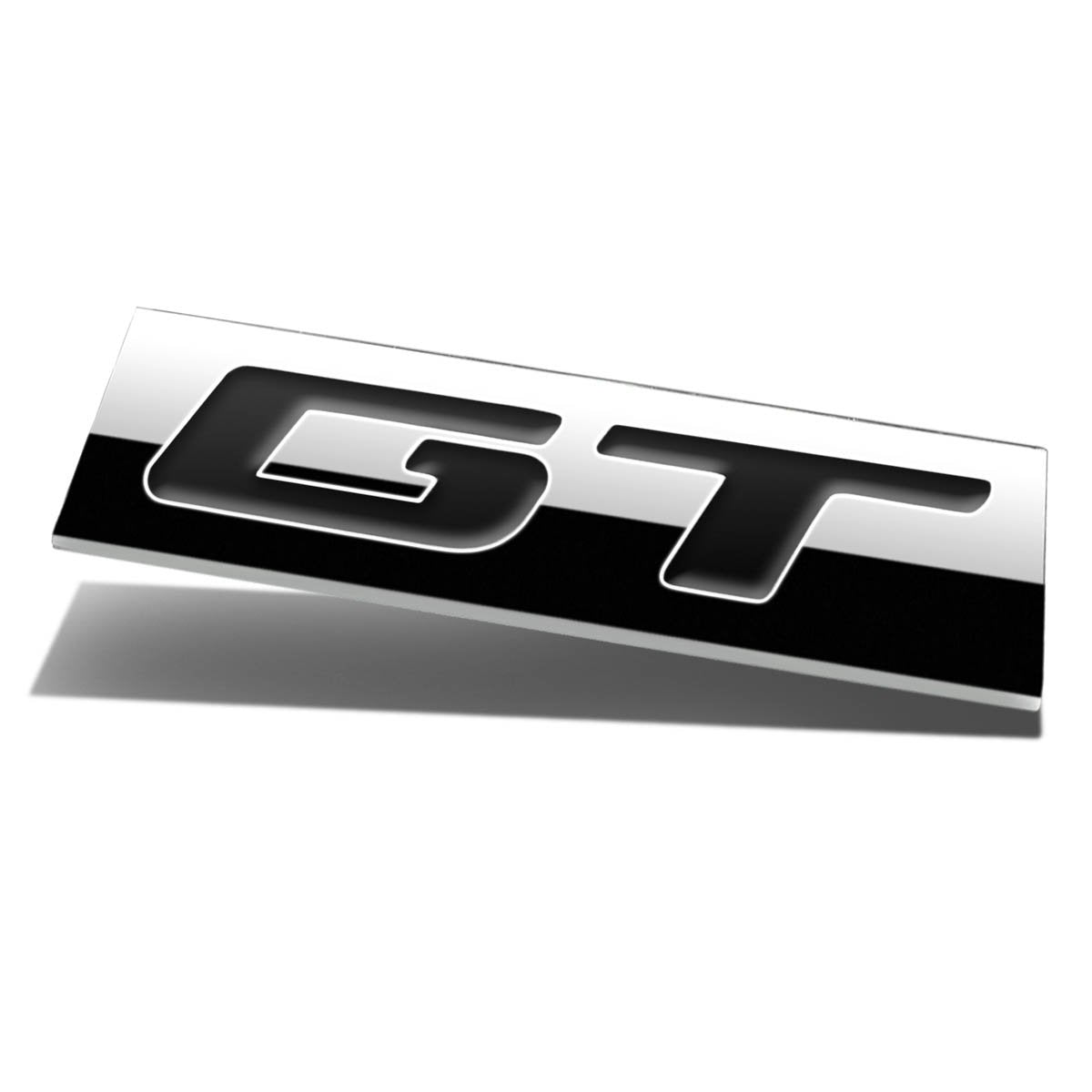 Chrome Finish Metal Emblem Gt Badge (Black Letter)