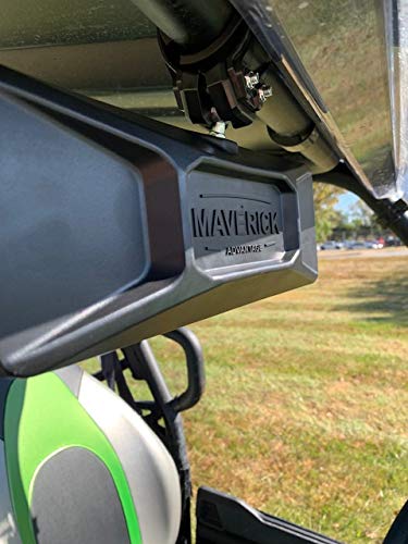 Maverick Advantage Universal UTV Roll Bar Rearview Mirror, 1.5"-2" Size, Black, Fits Kawasaki, Polaris, Honda, Yamaha, Kubota, John Deere