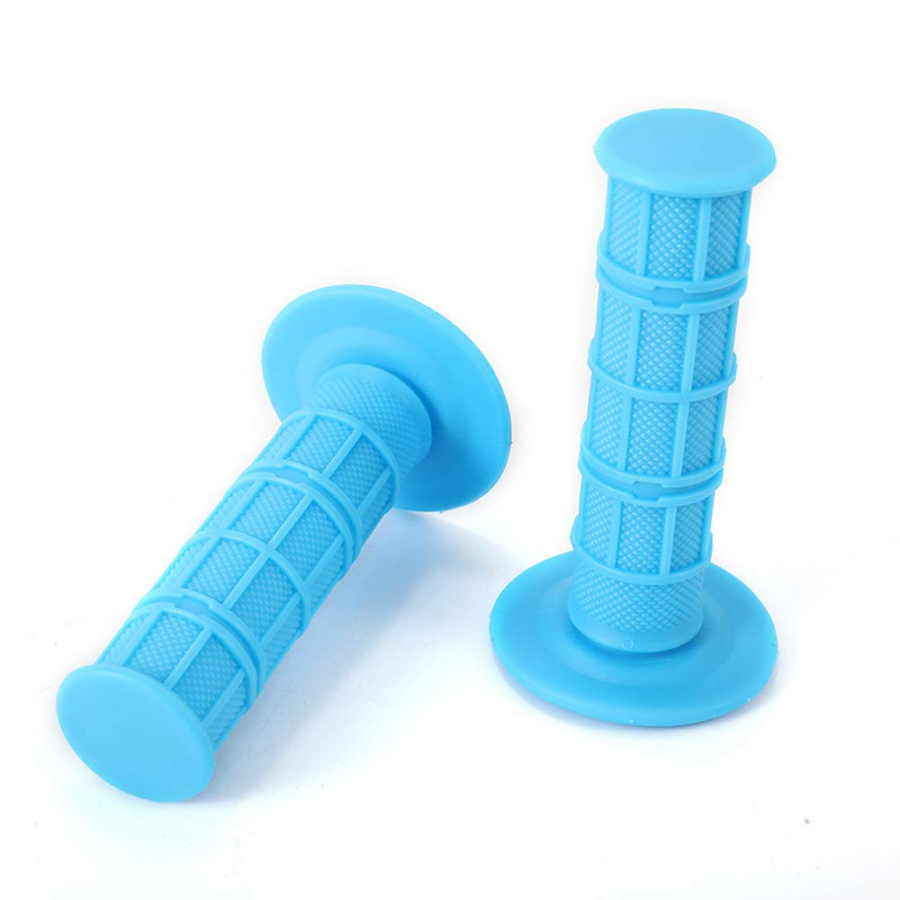 DKMOTORK 0178 ATV Motorcycle Grips Rubber Non Slip 7/8 Inches Universal for Sports Street Bikes Light Blue
