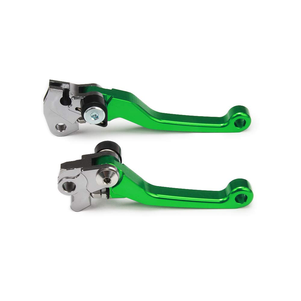 Jfg Racing Dirt Bike Foldable Clutch Brake Levers,Clutch Lever Breakaway Levers For Kx65 00-24/Kx85 01-24/Kx100 01-21/Kx250 00-04/Kx125 00-05/Kx112 22-24/Kx500 Kx250F 2004-Green