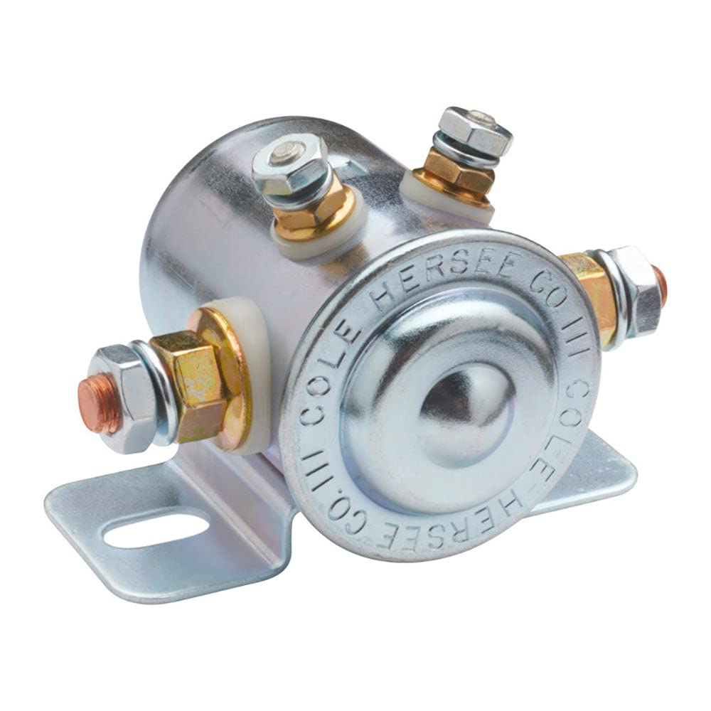 Cole Hersee 200A 12V Continuous Duty Solenoid, Stainless Steel, Model 24213-BP, One Size, Silver
