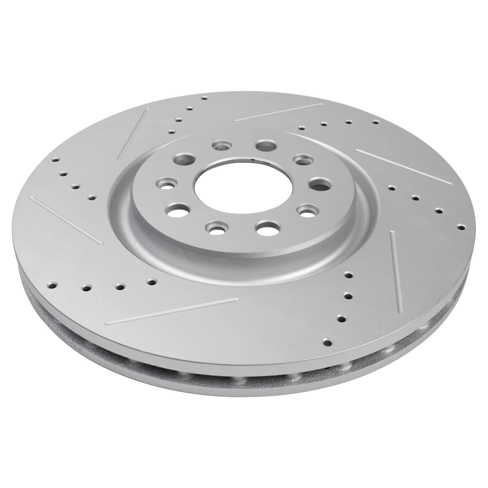 Trq Front Performance Brake Rotors Set Premium G-Coated Cross Drilled & Slotted Compatible With 2015-2017 Chrysler 200 2014-2023