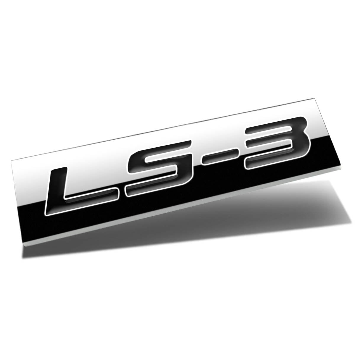 Auto Dynasty Chrome Finish Metal Emblem Ls3 Badge (Black Letter)