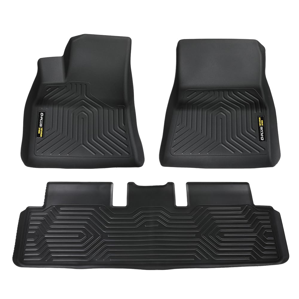 3PCS G-PLUS Floor Mats, Compatible with Tesla Model 3 2017-2023 Sept Old Style, NOT Fit 2023 Oct-2024 New Model,1st & 2nd Row Ca