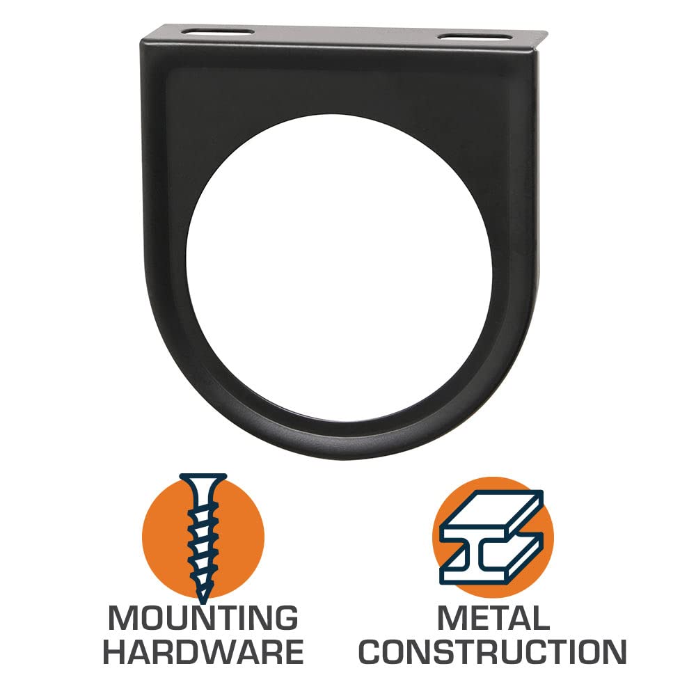 GlowShift Universal Black Single Gauge Mounting Bracket Pod - Fits Any Make/Model - Mounts (1) 2-1/16&quot; (52mm) Gauge Under The Vehicle's Dashboard