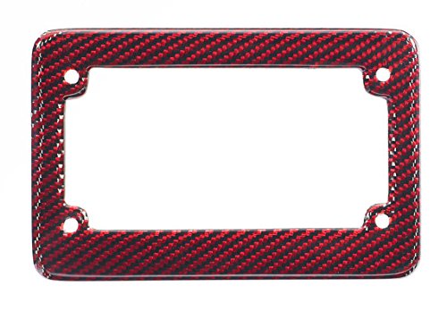 Blvd-Lpf Obey Your Luxury Real 100% Red Carbon Fiber Motorcycle License Plate Frame With Matching Screw Caps - 1 Frame