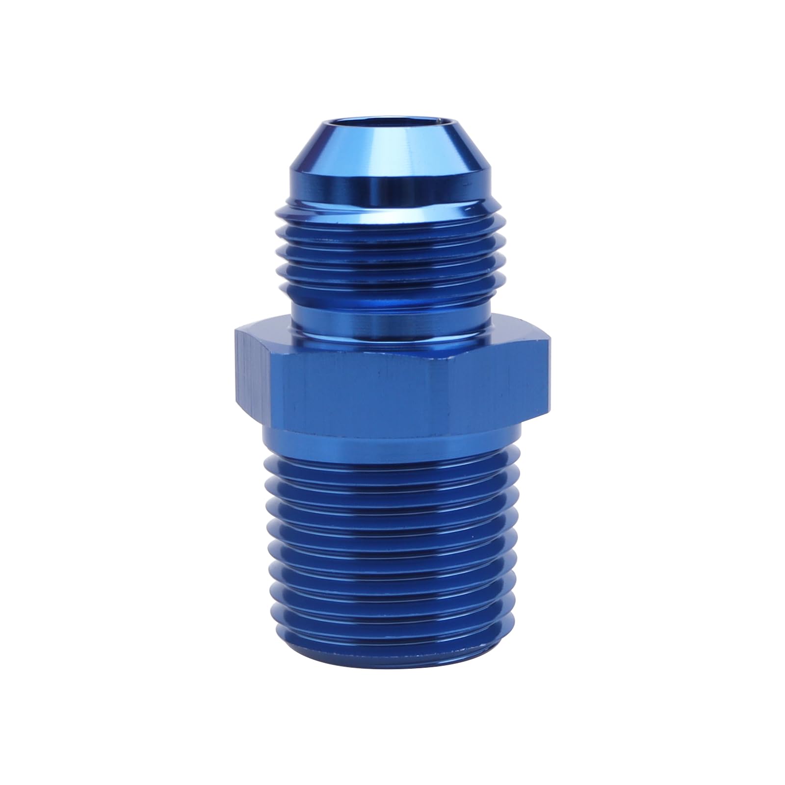 Ac Performance Male 3/4'' Npt To -8 An Flare Adapter Straight Aluminum Blue