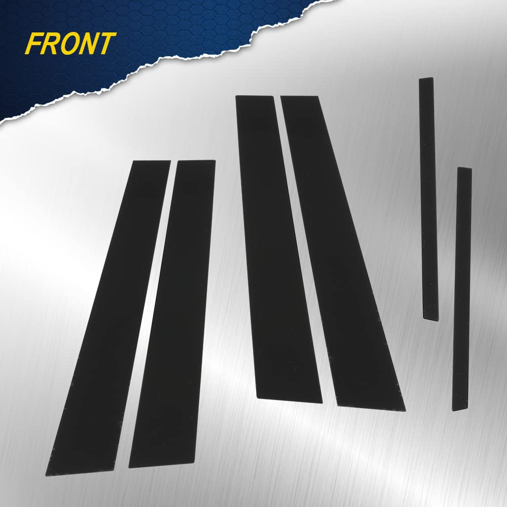 PIT66 Pillar Posts Trim, Compatible with 11-14 Dodge Charger Window Piano Cover 6 Pcs