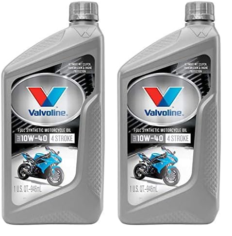 Valvoline 4-Stroke Motorcycle Full Synthetic 10W-40 Motor Oil 1 Qt (Pack Of 2)