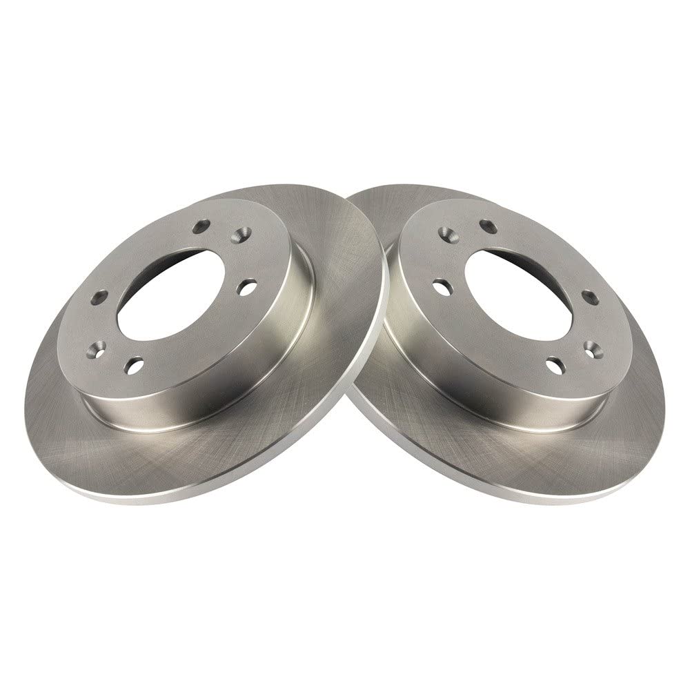 Trq Rear Brake Rotors Set Solid Compatible With 1997-2006 Hyundai Elantra 1997-2001 Tiburon