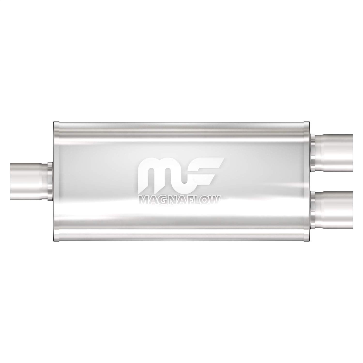 Magnaflow Performance Exhaust Muffler 12298: 3/3 Inlet/Outlet, 5X8X18 Oval, Stainless Steel, Satin Finish