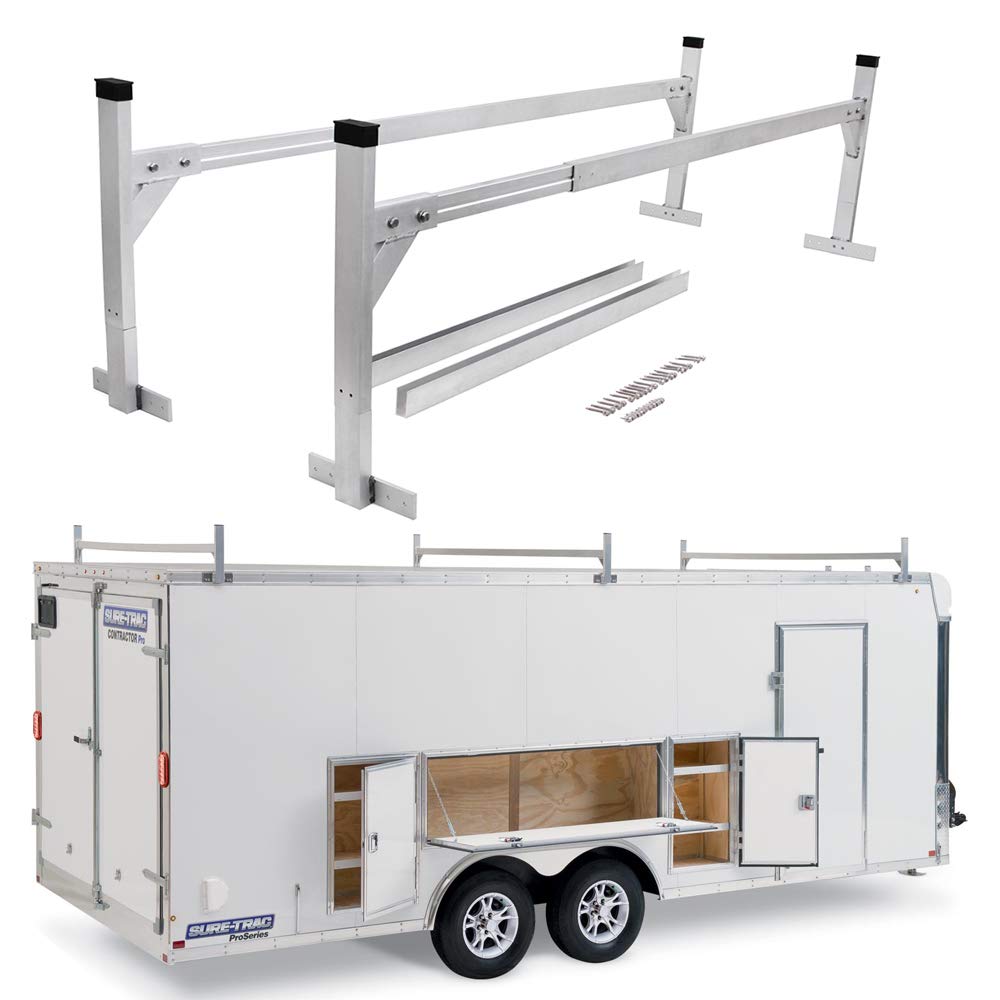 Starone Adjustable Aluminum Trailer Ladder Rack Fit For Open And Enclosed Trailers
