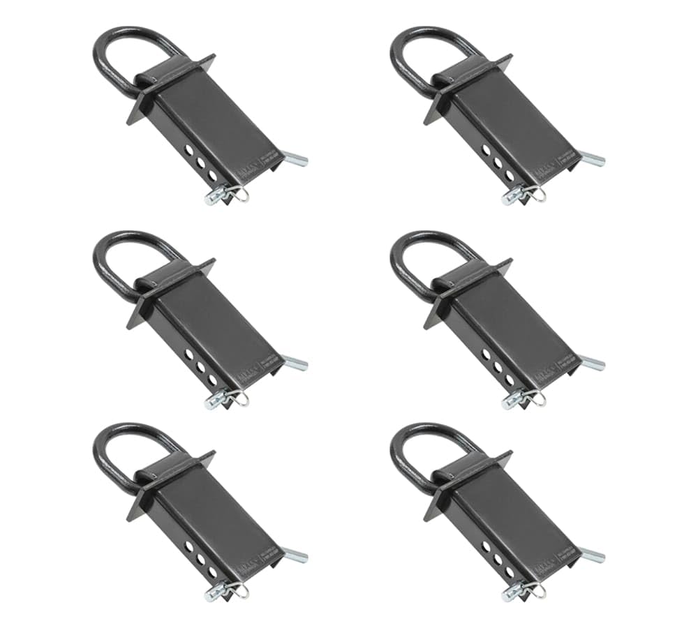 Mytee Products Heavy Duty Adjustable Trailer Stake Pocket D Ring 5400 Lbs Load Limit - 6 Pack