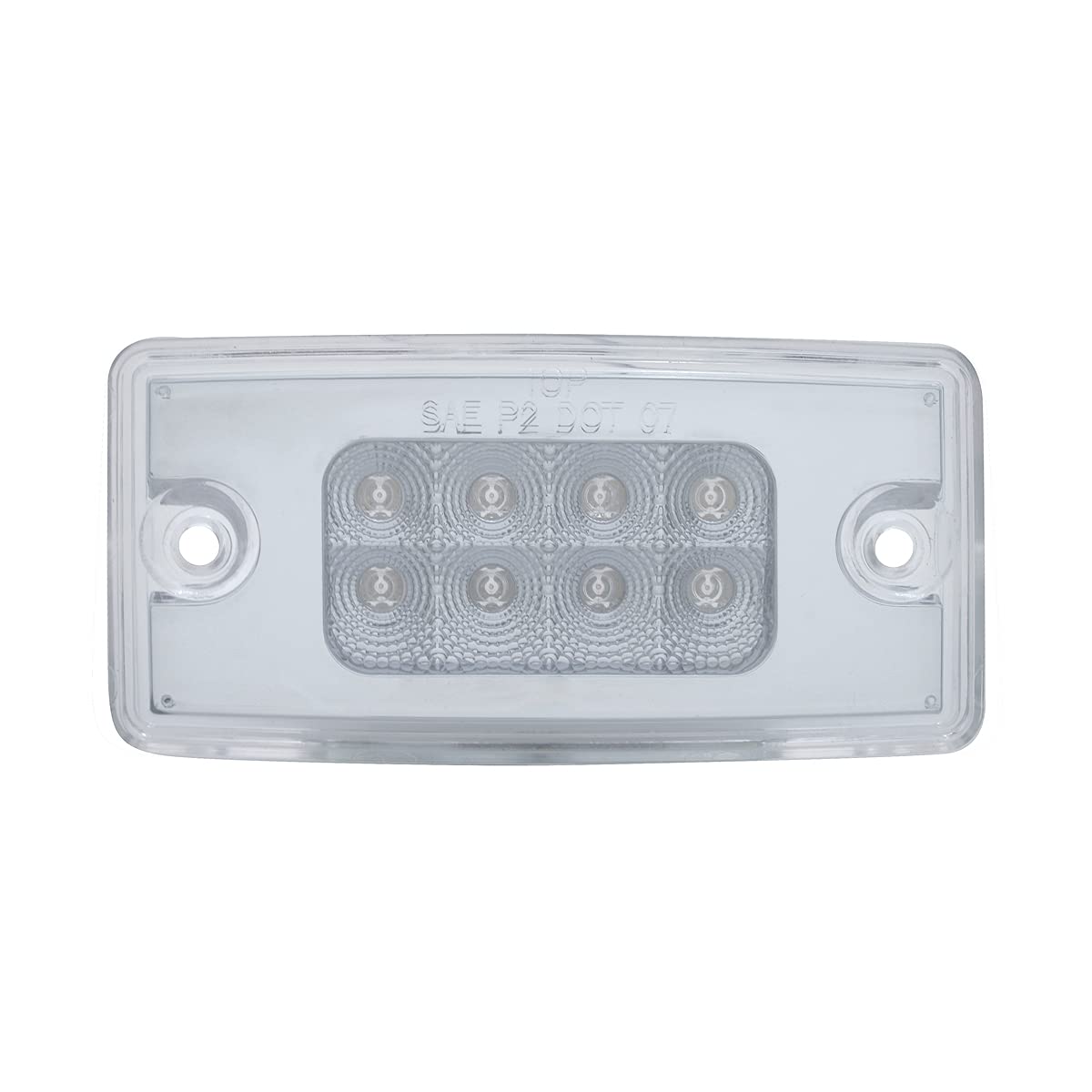 United Pacific - 39487 8 Led Freightliner Reflector Cab Light - Amber Led/Clear Lens Chrome